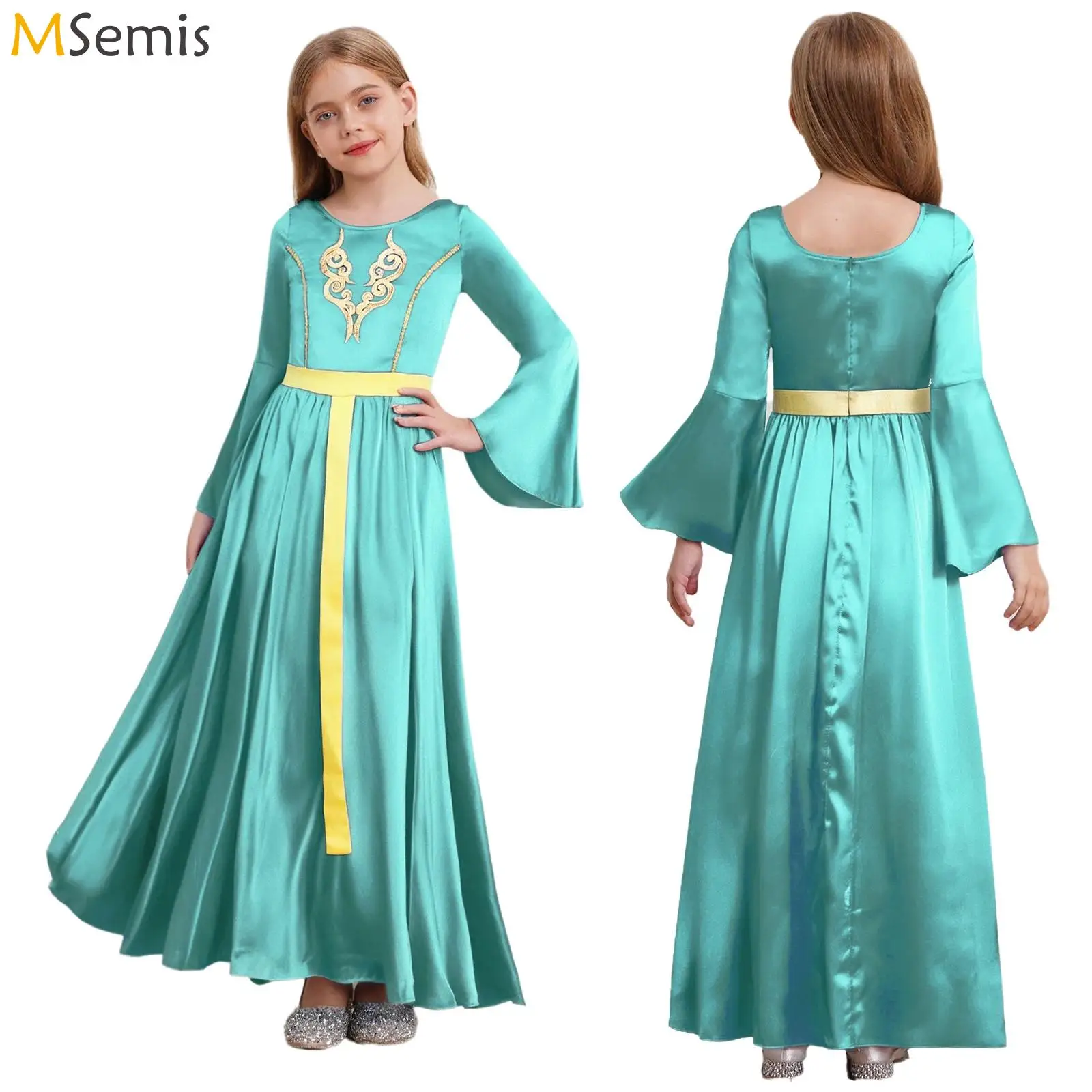 

Kid Girls Medieval Princess Dress Up Outfits Renaissance Vintage Velvet Dress for Halloween Carnival Party Cosplay Royalty Dress