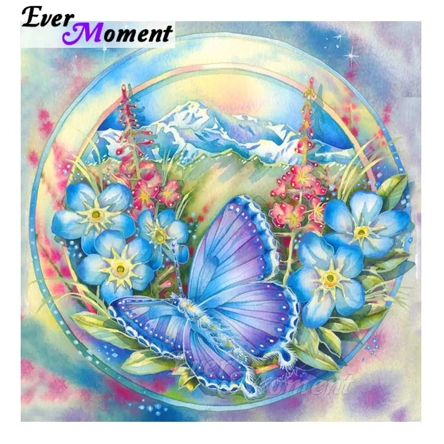 

Ever Moment 5D DIY Flower Butterfly Scenic Round Square Diamond Painting Mosaic Cross Stitch Home Decoration S2F1585