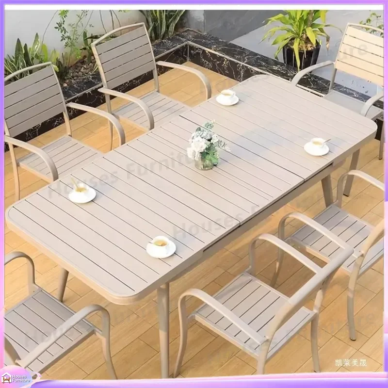 Compact Aluminum Balcony Dining Table Waterproof Corrosion Resistant Outdoor Patio Furniture Set for 2-4 People Garden Bistro