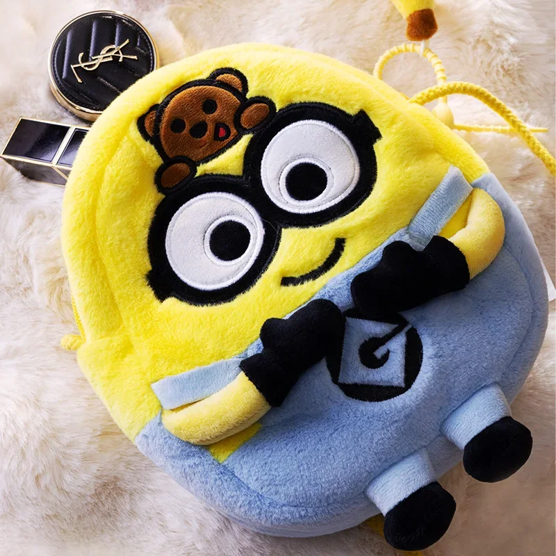 Universal Pictures Despicable Me Minion Bobtim Plush Shoulder Bag Cute Plush Trendy Minion Small Shoulder Bag Children's Gift