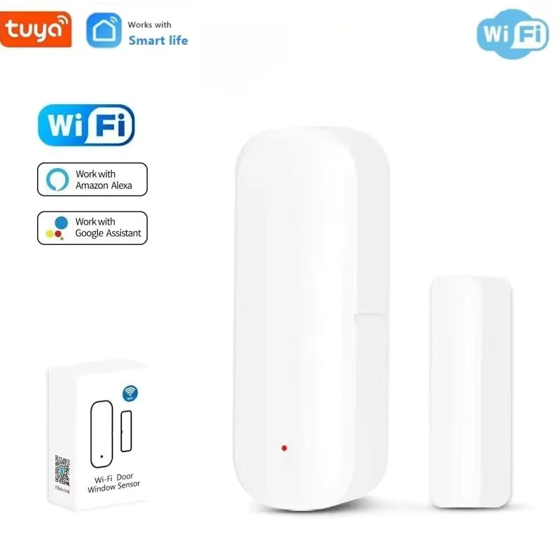 Tuya Smart WiFi Door Sensor Smart Home Open Close Detector Smartlife App Control Notification Compatible with Alexa Google Home