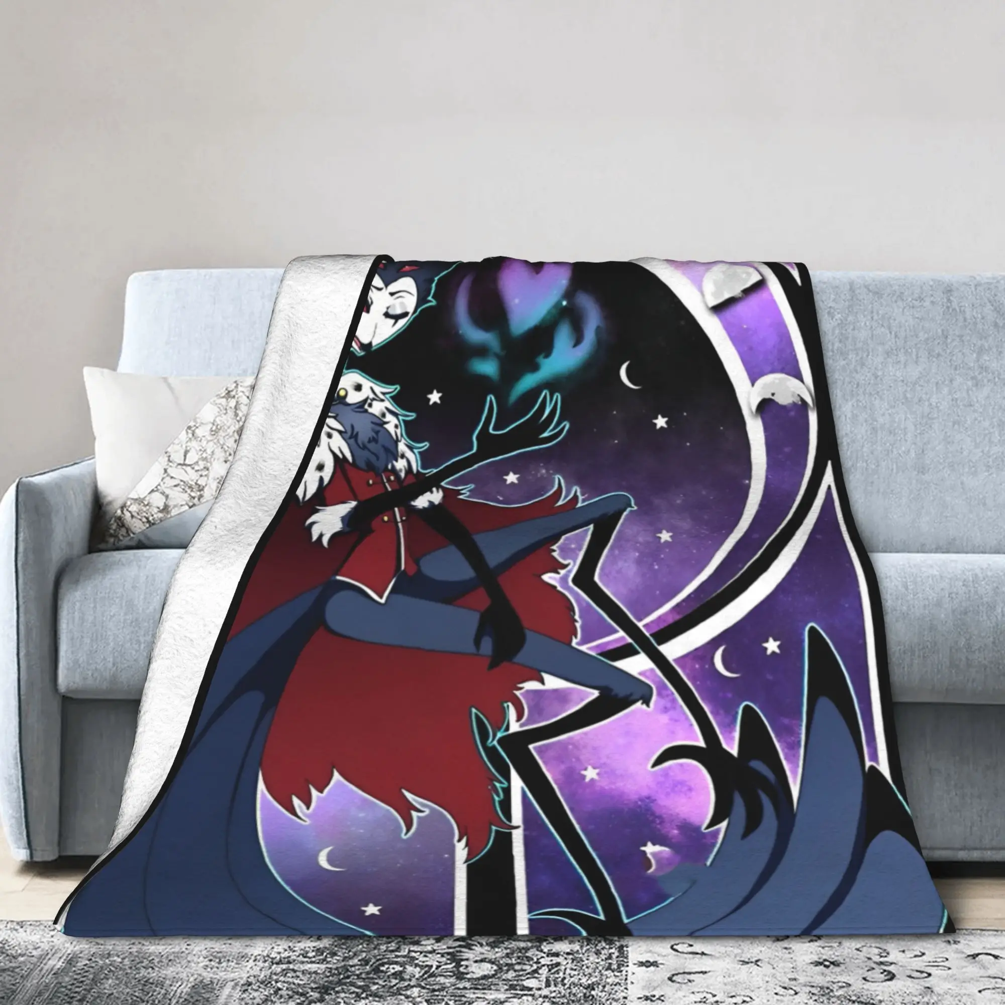 Cartoon Helluva-Boss Blanket Flannel All Season  Multifunction Super Soft Throw Blanket for Home Car Bedspread