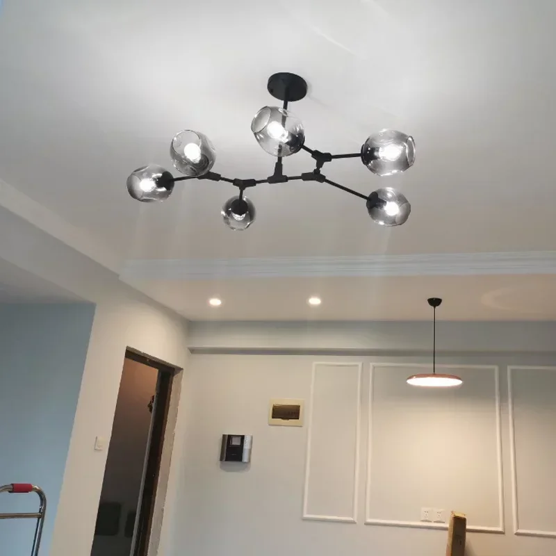 زجاج حديث قلادة أضواء غرفة نوم لوفت قلادة مصباح الشمال غرفة الطعام ضوء مطبخ مصمم مصباح معلق تركيبات الإضاءة