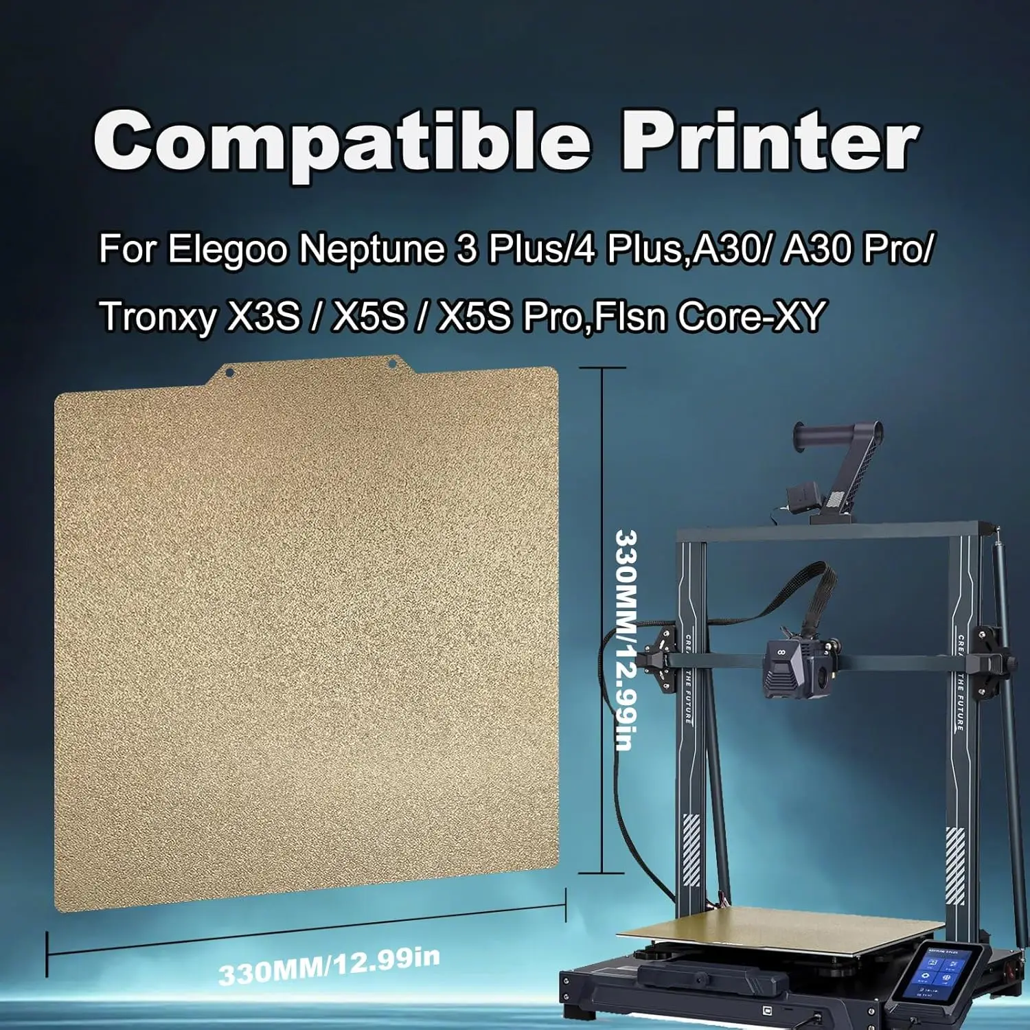 

Tronxy Xy-2 pro/X5SA/X5S-400 PEI Build Plate 3D Printer Accessories high Temp Spring Steel Sheet Double Sided Textured PEI Bed