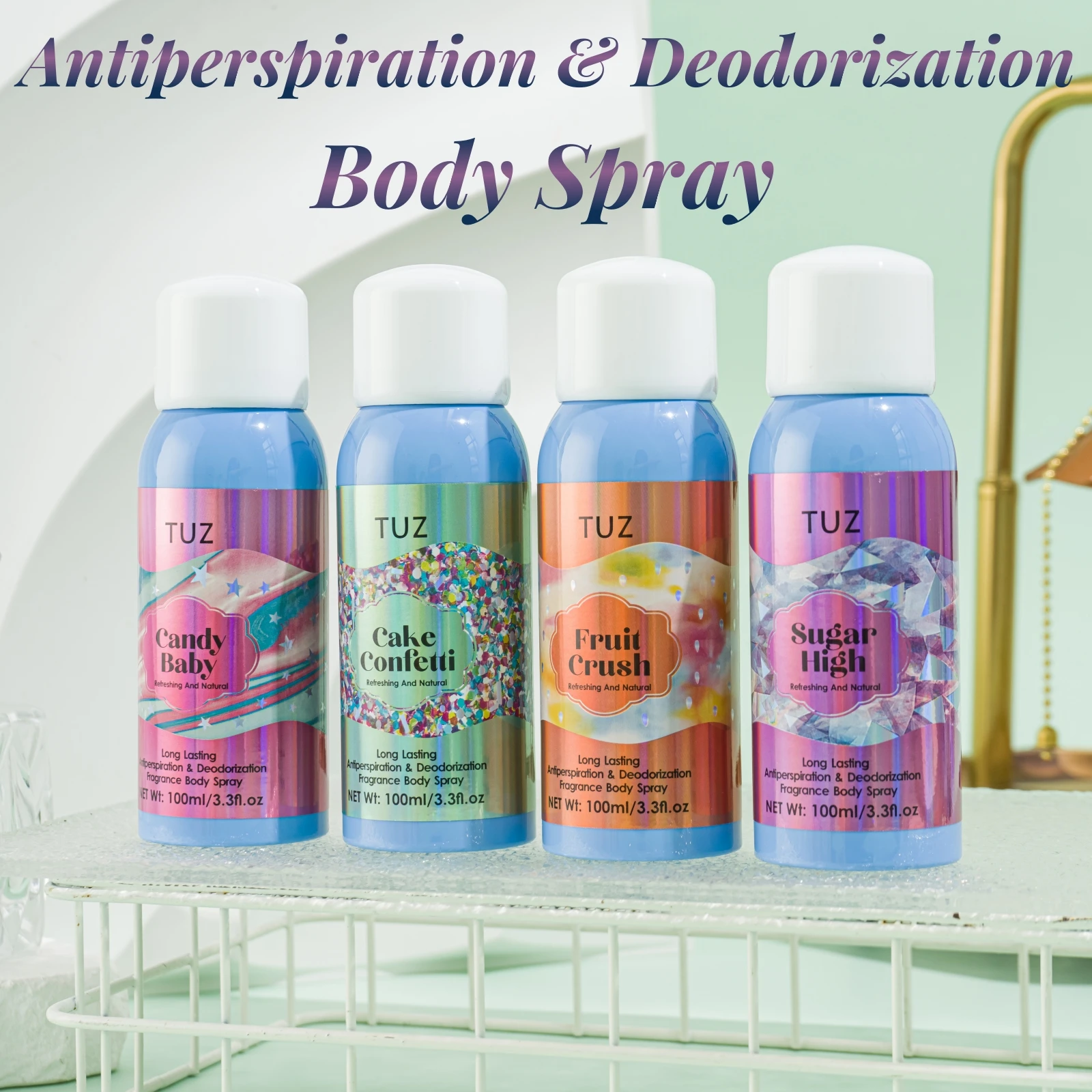 TUZ Long Lasting Antiperspiration & Deodorization Fragrance Body Spray Refresh Natural Floral Fruitly Fragrance 24 Hours 100ml