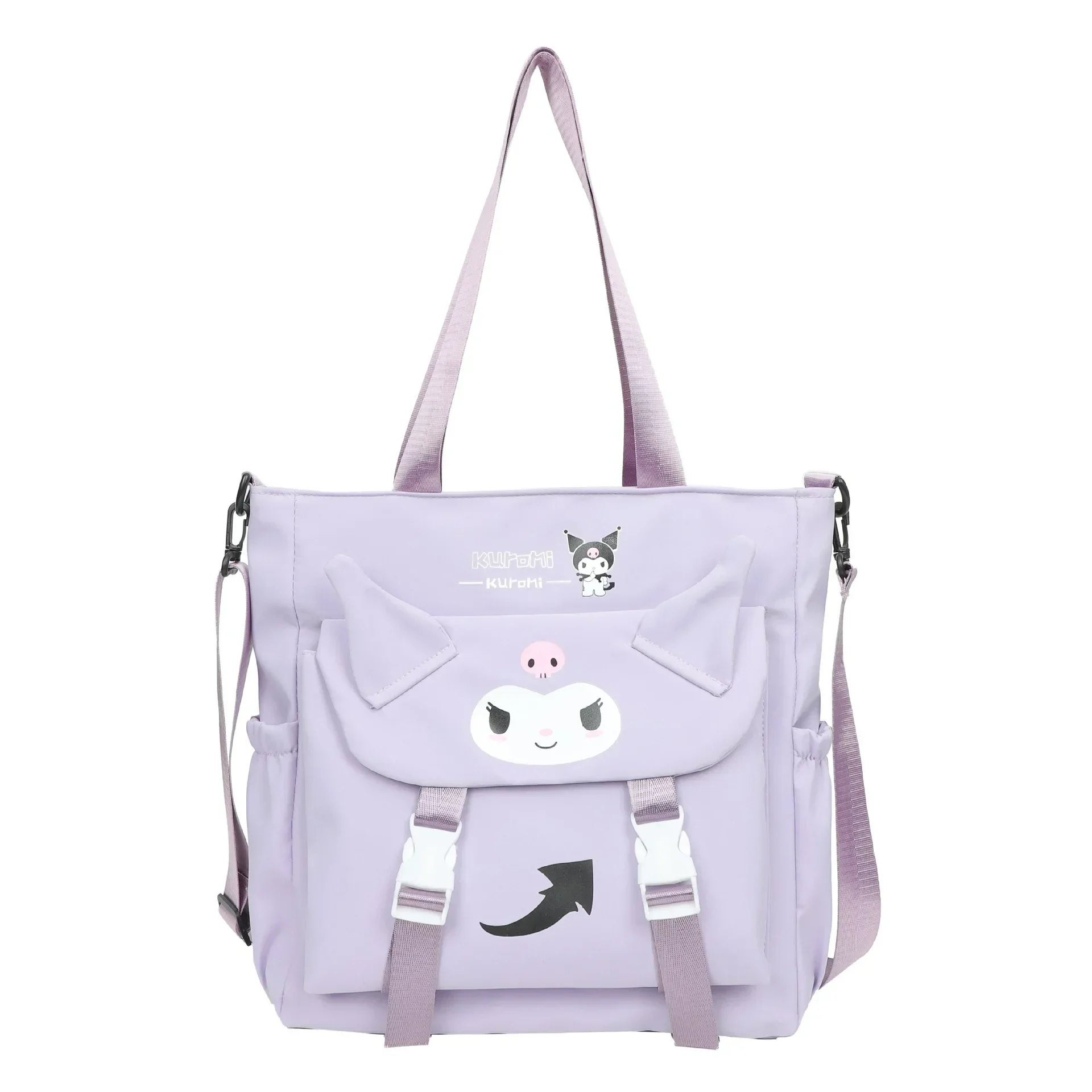 Sanrio hello kitty shoulder bag nylon handbag kuromi cute college student messenger bag class tutorial bag women's storage bag