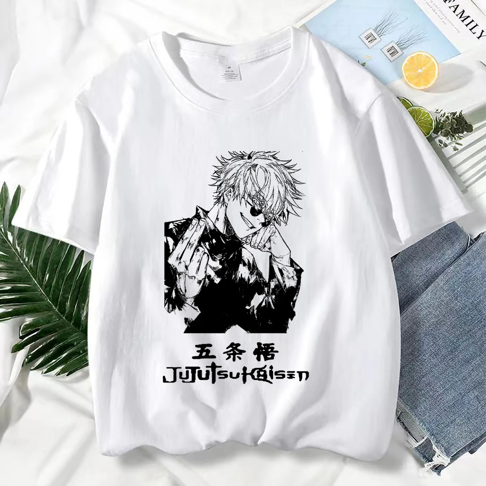 T-shirt à Manches Courtes pour Homme, Estival et Décontracté, avec Dessin Animé Japonais, Jujutsu Kaimmer, Gojo Satoru, à la Mode, Harajuku