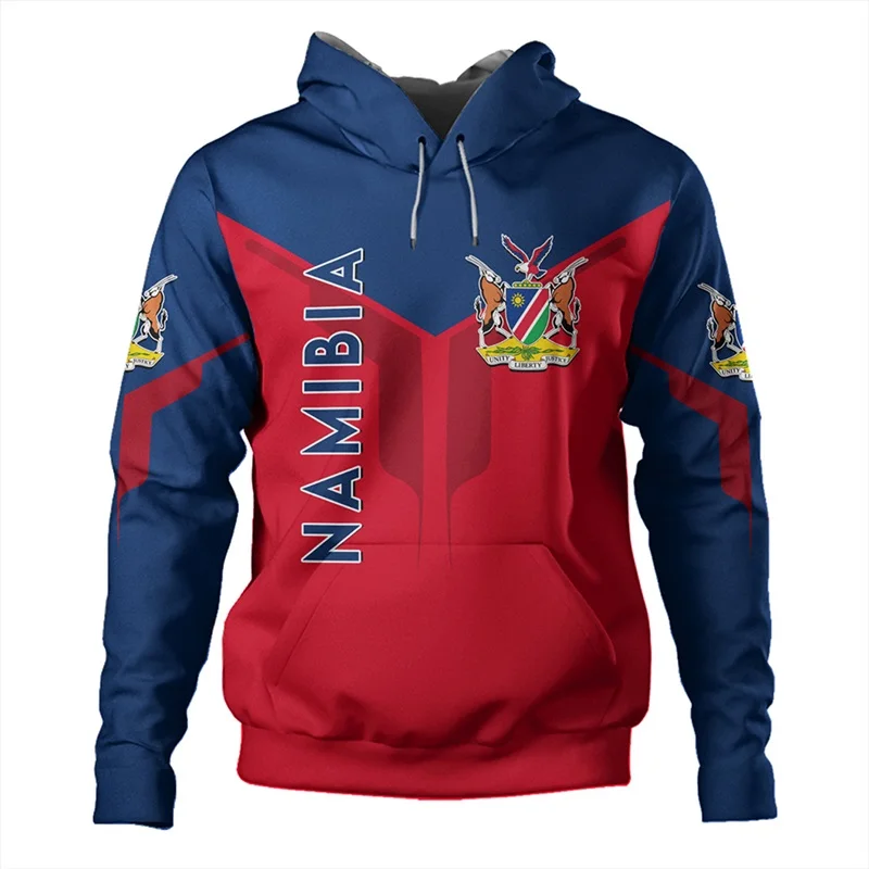 Africa Country Namibia Flag Pattern Sweatshirts Casual Plus Size Flag Map Dashiki Hoodie For Men Clothing National Emblem Coat