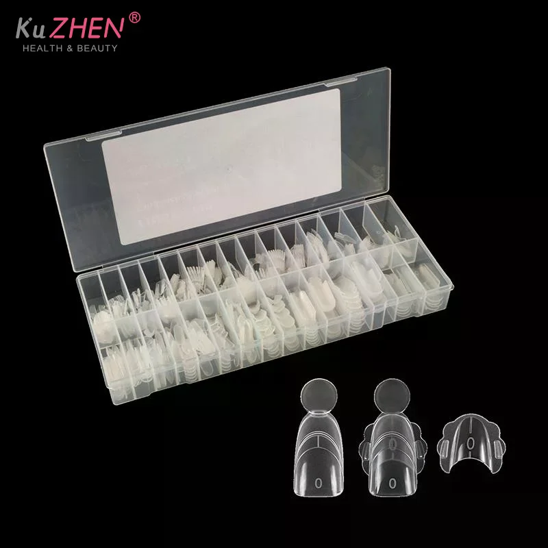 Double Ended Nail Dual Forms 280pcs Reusable Square Coffin Extension Molds Gel Builder Tips Professional Salon Nail Art