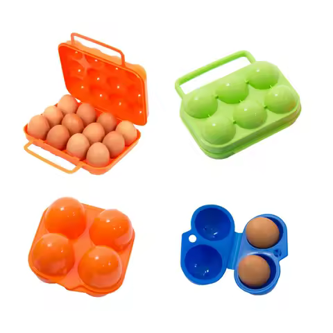 Grid Egg Storage Box Portable Plastic Egg Holder Container Organizer for Outdoor Traveling Camping Picnic Eggs Case Q1FD