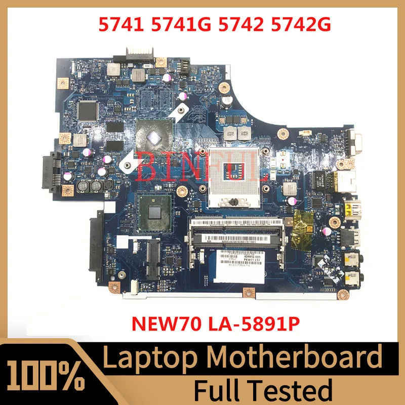 

Mainboard For Acer Aspire 5741 5741G 5742 5742G Laptop Motherboard NEW70 LA-5891P HM55 HD5470 512M DDR3 100% Full Tested Good