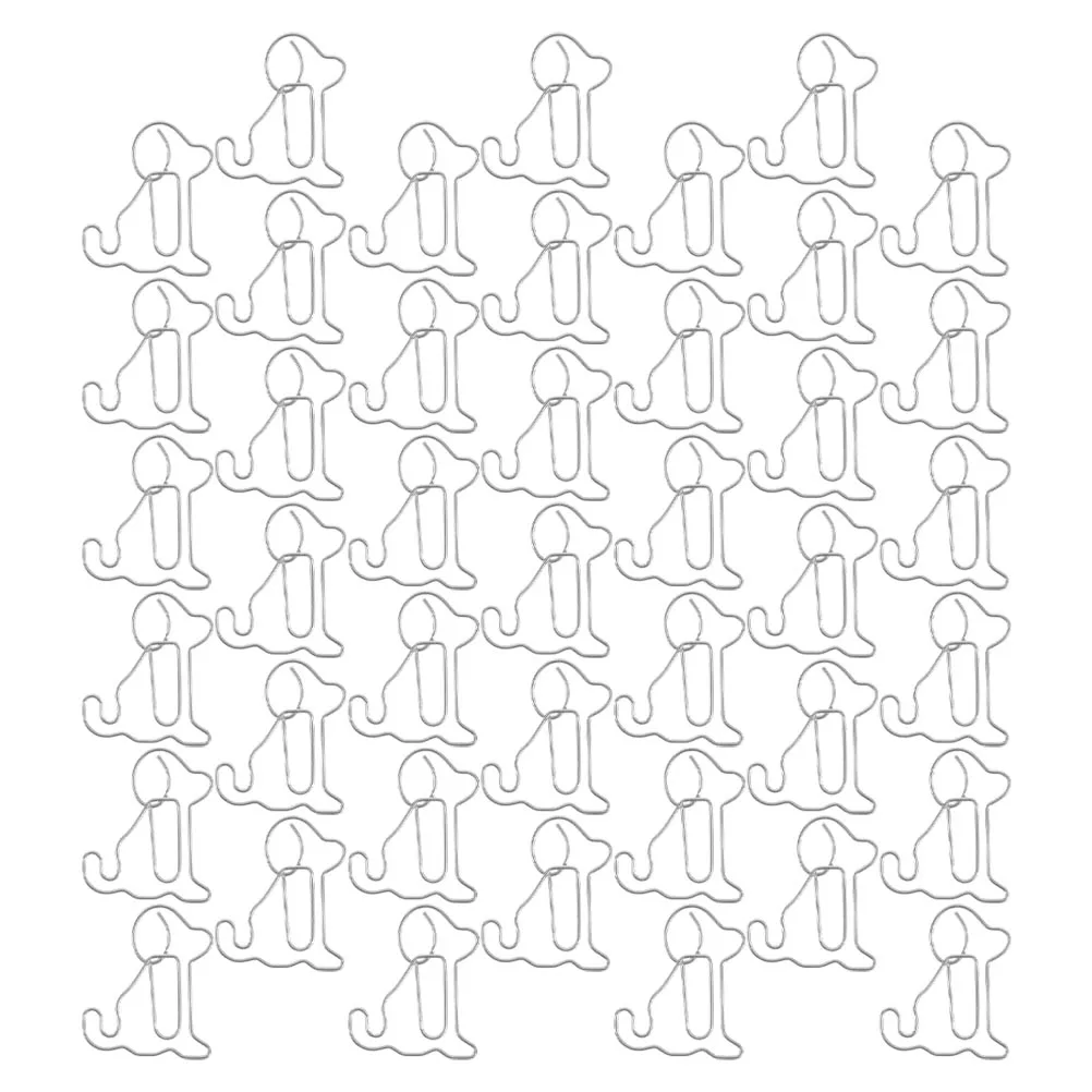 

100 Pcs Sitting Dog Paper Clip Office Supplies Metal Bulldog Document Clips Bookmarks Creative Shapes Bright Color Small Size