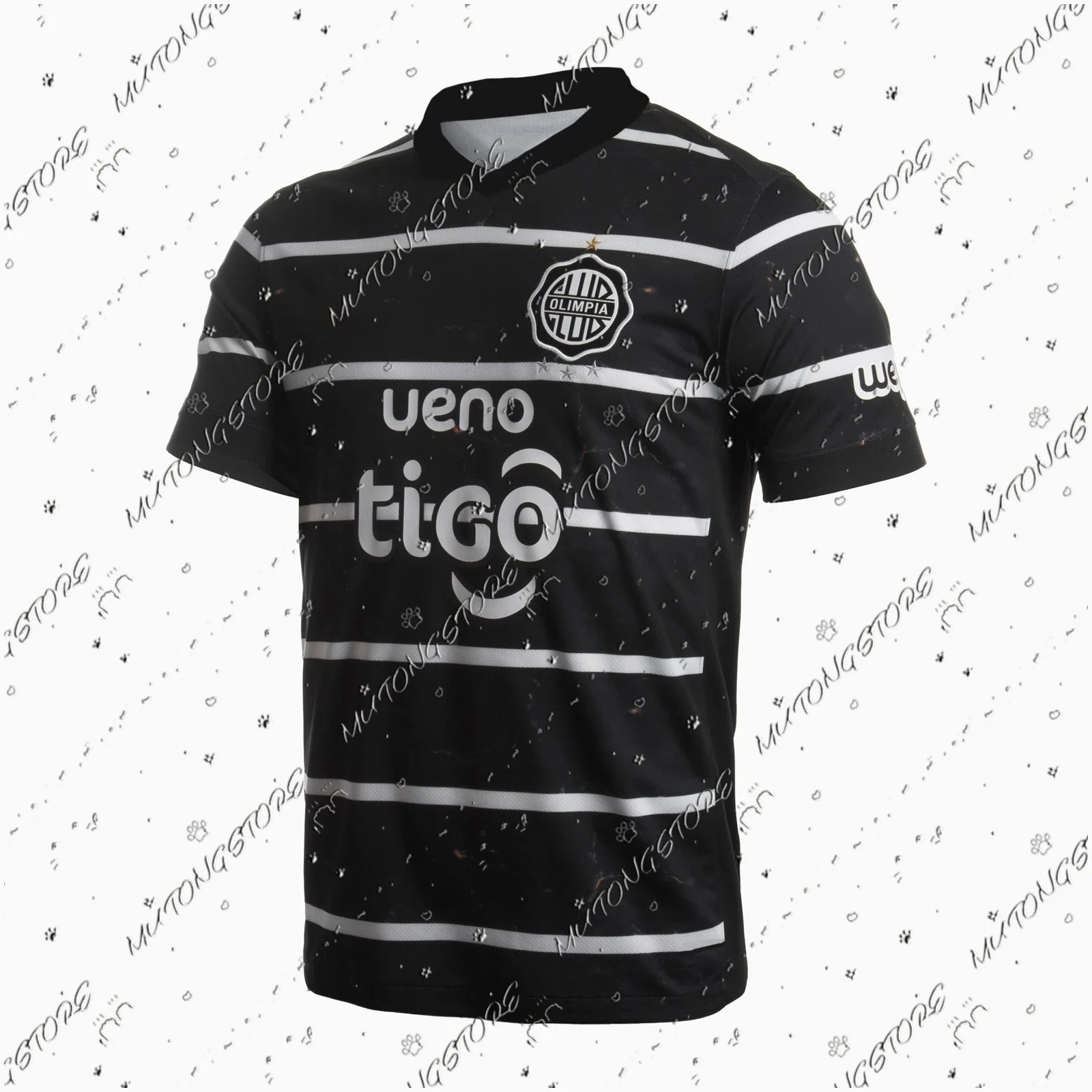 

Новый клуб Olimpia 2025 года, модные комплекты, платье для футбольного матча, мужская спортивная футболка, трикотажная ткань, дышащая, с коротким рукавом