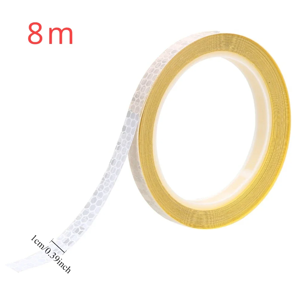 8m Reflective Tape PVC Bicycle Wheels Reflect Fluorescent Sticker Bike Reflective Sticker Strip Tape For Cycling Warning Safety