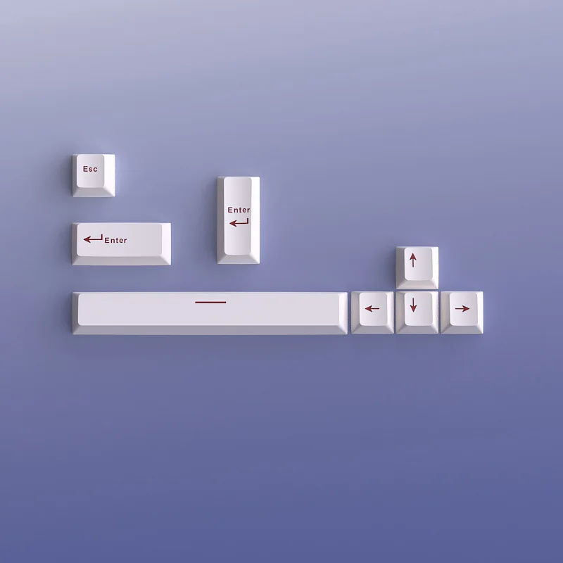 Trend keycap White keycap 8-key supplement key Original height PBT two-color injection molding material Hot-selling style