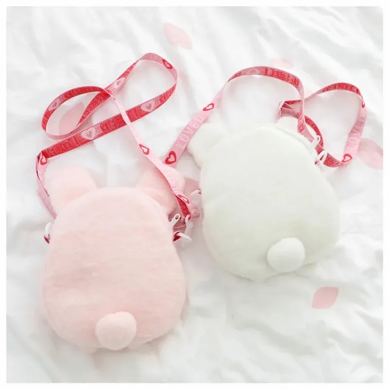 Plush Doll Rabbit Bags Girl Phone Purse Lolita Crossbody Shoulder Bag For Teenager Autumn Winter Bag