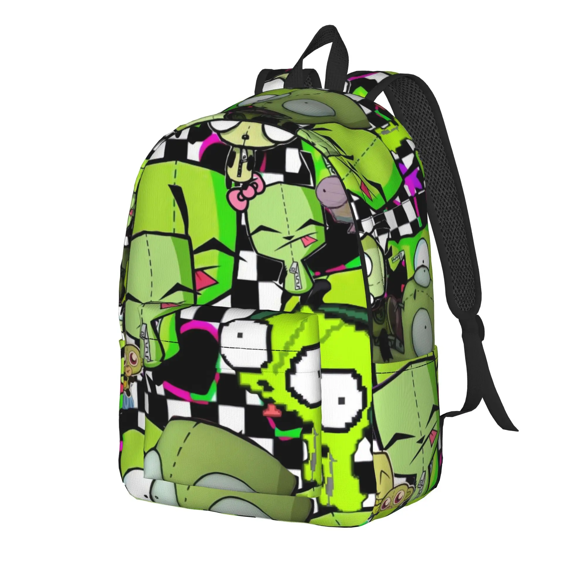 Invader Zim Gir Dib Robot Backpack American Animated Daily Backpacks Women Men Colorful Large High School Bags Casual Rucksack