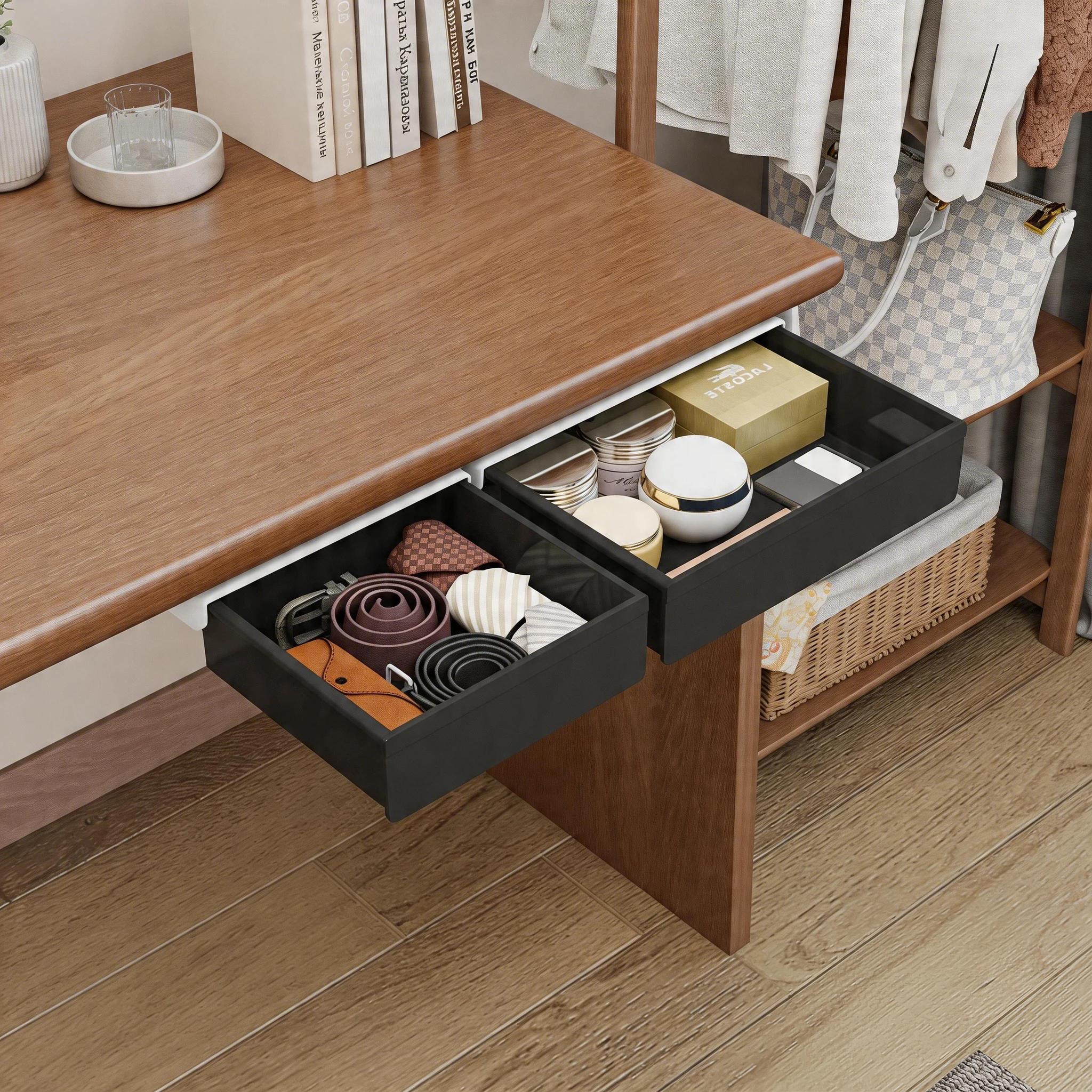 

Under Desk Hidden Storage Organizer No Drill Drawer Box For Office Stationery Chargers Cables And Gadgets