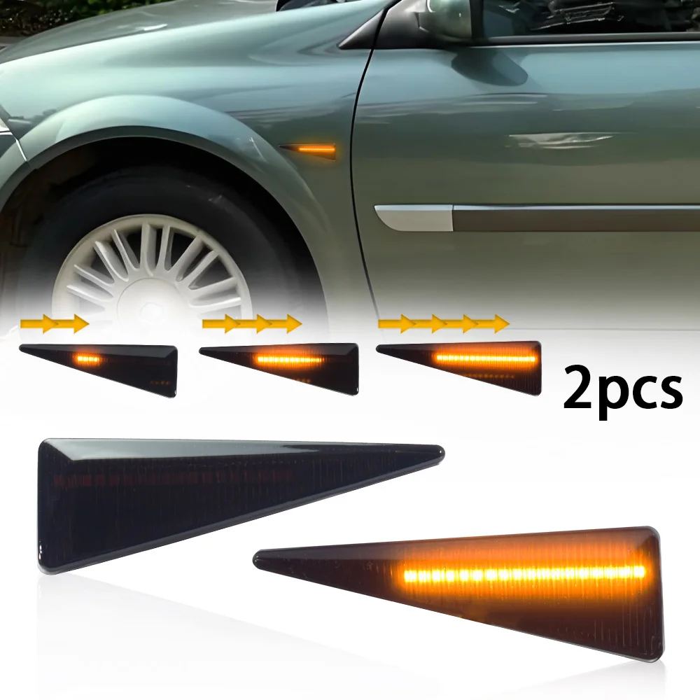 2Pcs For Renault Avantime Espace Megane Scenic Wind Vel Satis Thalia LED Side Marker Lamp Fender Turn Signal Lights