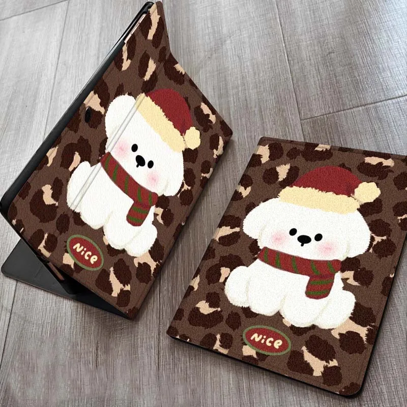 

Retro White Cute Dog Pattern For OPPO Realme Pad 3 11 2 4 Pro Air Neo SE X 11 11.61 11.4 12.1 13.2 Inch Tablet Case