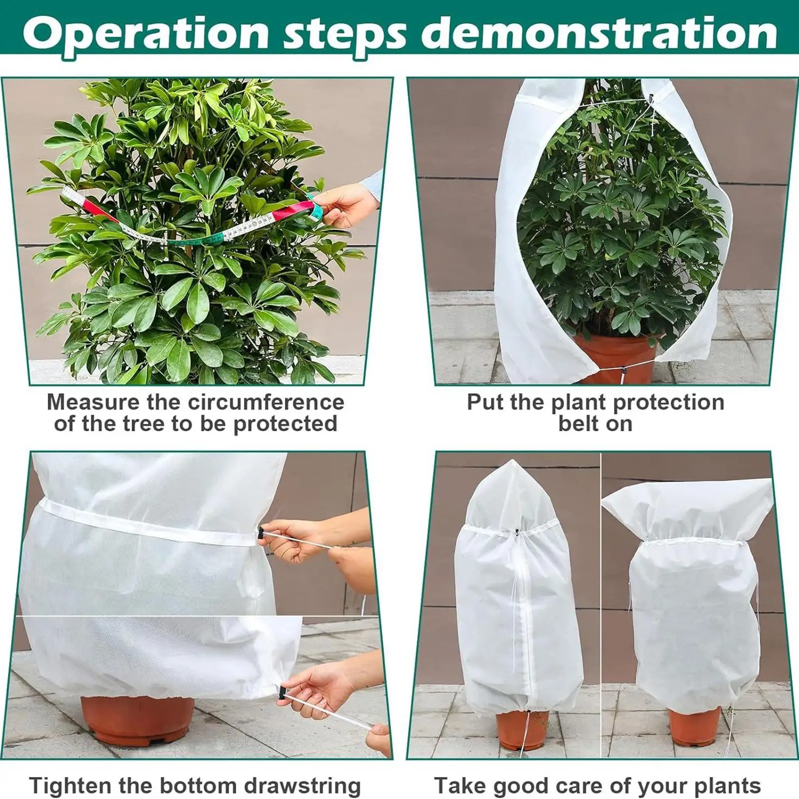 

Plant Winter Cover Protection Outdoor Plant Freeze Cover Zippered Thermal Flower Guard With Drawstring For Garden Greenhouse