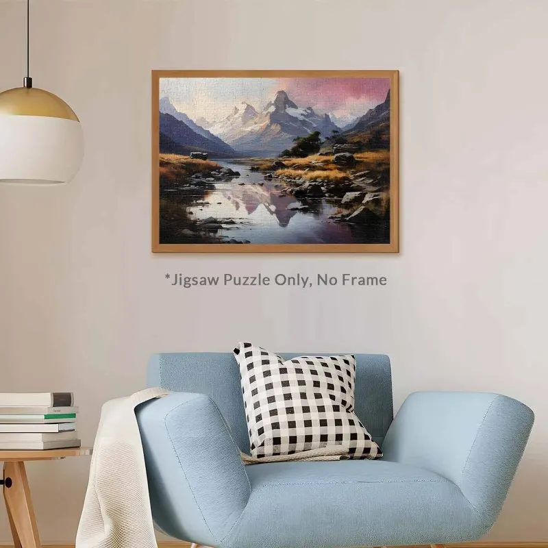 500 قطعة من أحجية الصور المقطوعة للبالغين - نهر الجبال، أحجية الصور المقطوعة ذات الغطاء الثلجي، لعبة عائلية ساحرة