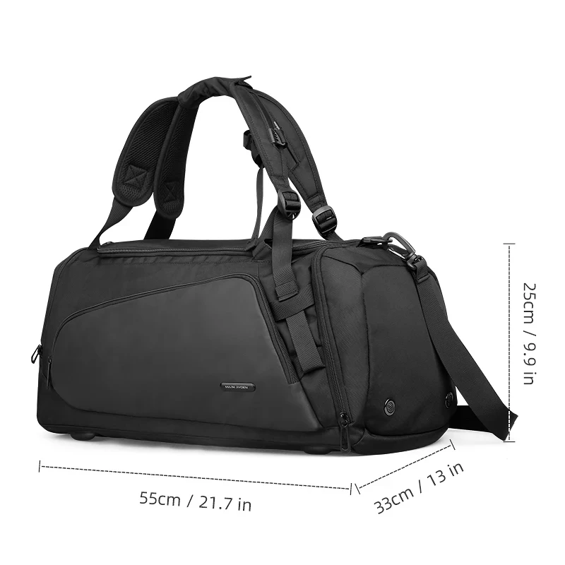 Mark Ryden-Mala de Viagem Impermeável Masculina, Bolsa Preta, de Grande Capacidade, Mochila de Viagem Multifuncional Casual Crossbody