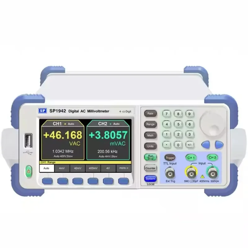 Fast arrival Digital SP1942-6/SP1942-12  4 ½   dual-channel  digital AC millivoltmeter Voltmeter 5Hz~6/12MHz,50µVrms~400Vrms