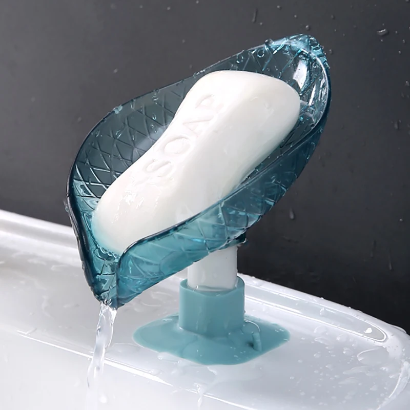 

1pcs Drain Soap Holder Leaf Shape Soap Box Suction Cup Tray Drying Rack for Shower Sponge Container Kitchen Bathroom Accessories