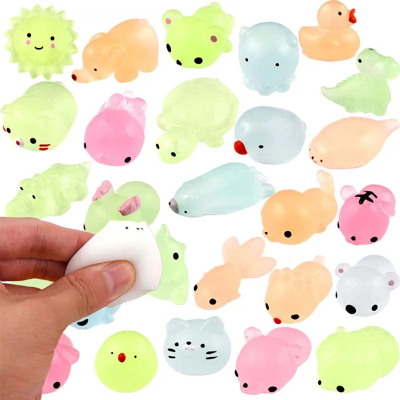 12 unids/lote Mini lindo suave Squishy Fidget juguete Kawaii Mochi gato Anti estrés sensorial apretar regalo de Navidad para chico adulto TMZ