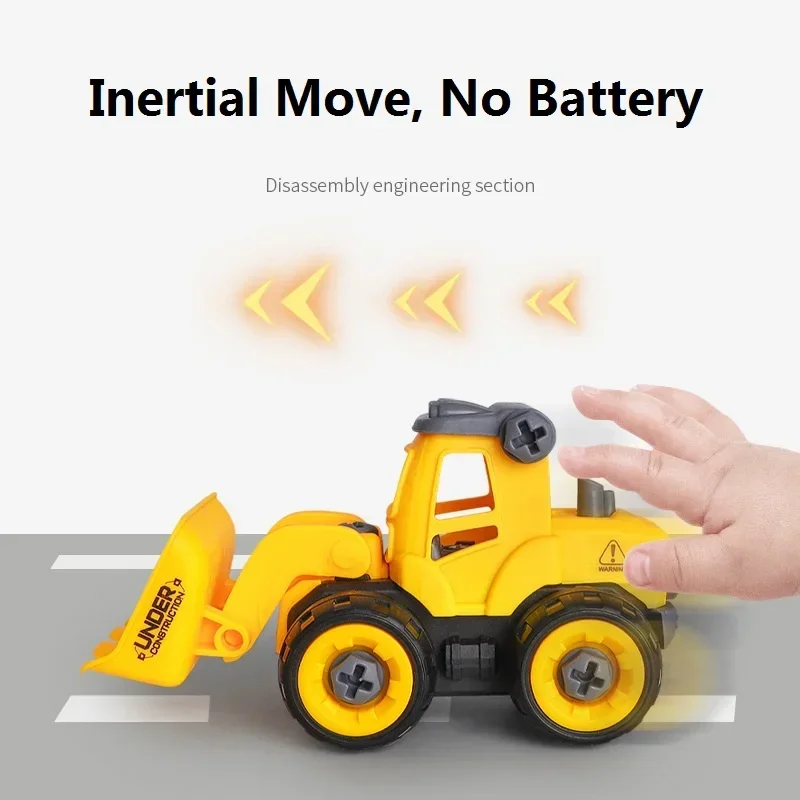 Vehicle Toys Plastic Disassembly Engineering Vehicle Excavator Children\'s Toys DIY Detachable Assembly Nut Assembly Car Toy