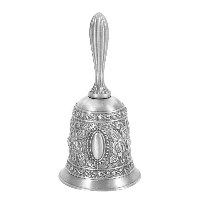 FULL-Hand Bell, Metal Tone Ring Alarm Hand Hold Service Call Bell Desktop Bell Tea Dinner Bell Game Bell, Christmas Bell