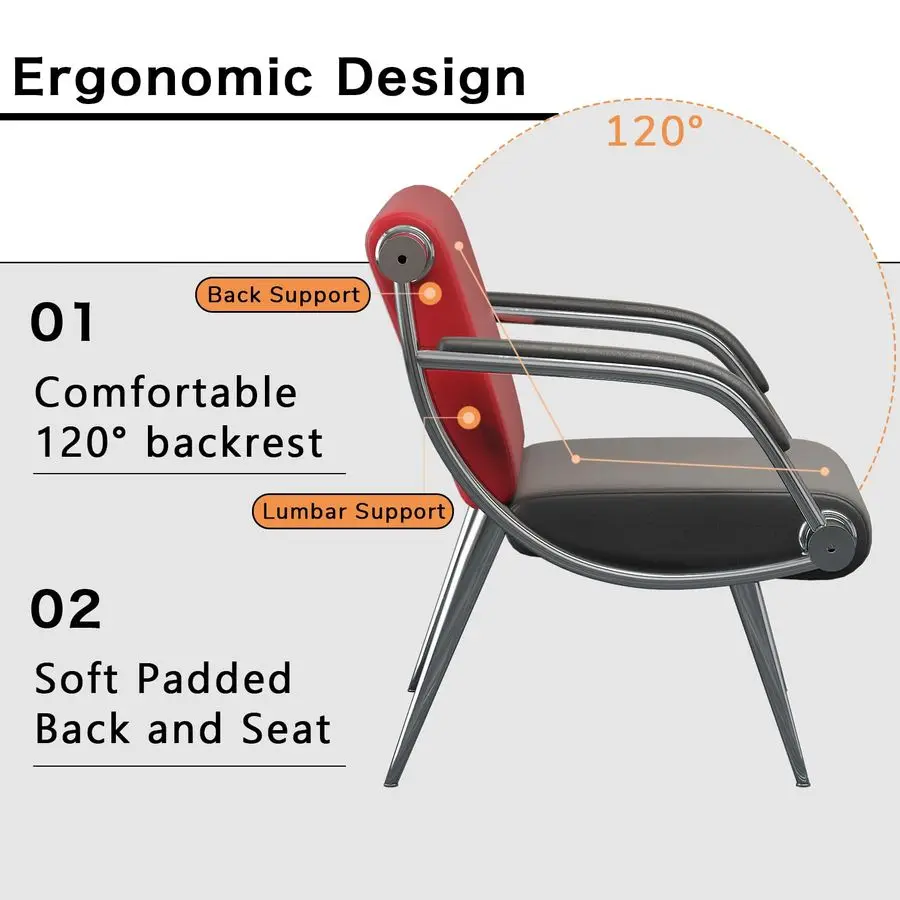 肘掛け付き待合室椅子 PUレザー オフィス家具、オフィス来客用座席 ロビー会議受付椅子 空港用