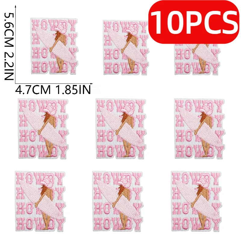 Picture 5: 10/12PCS Wholesale Pink Girl Surf Pie Team Embroidery Cloth Turtle Patch Sticker Bow Shell Decoration Embroideried Big Shark