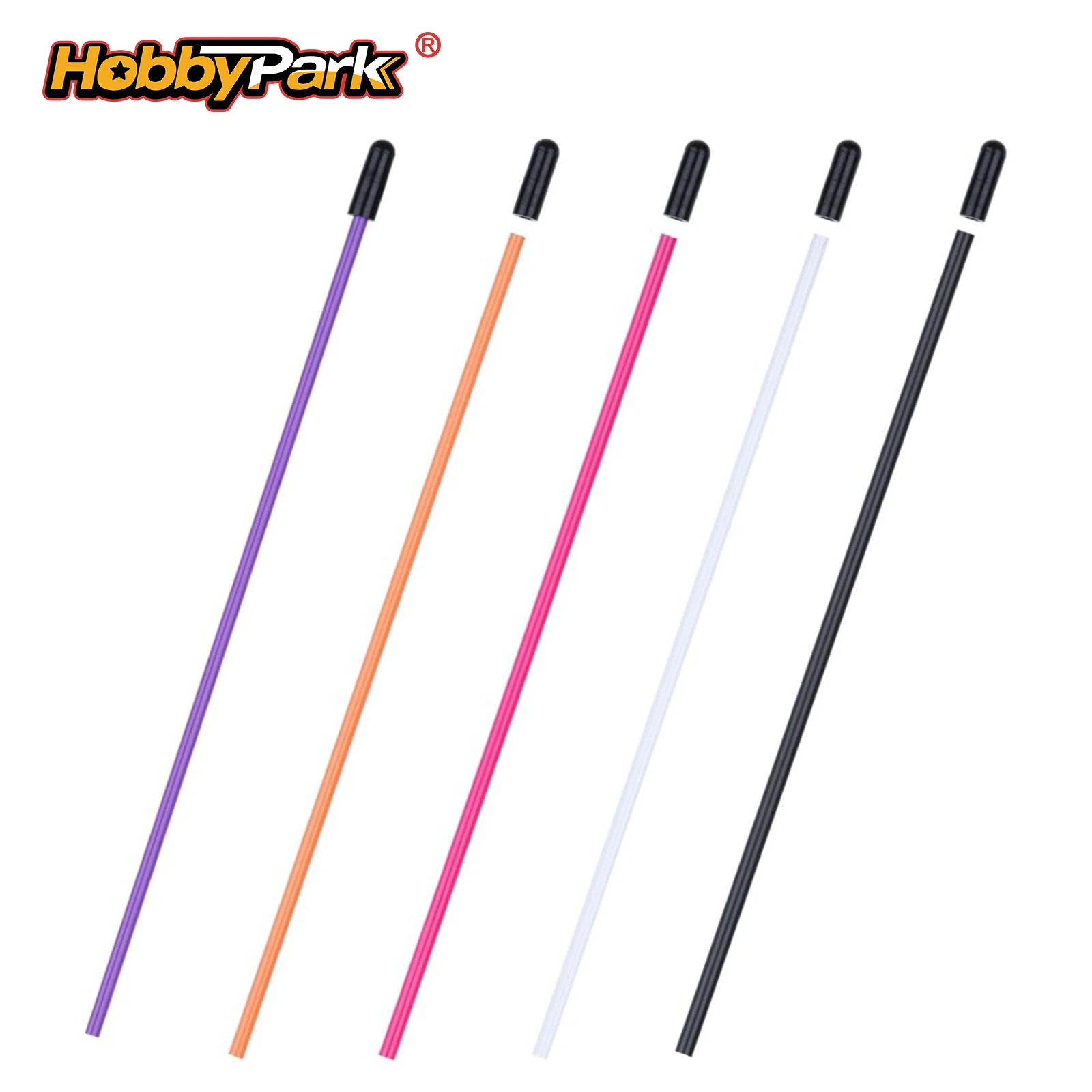 HobbyPark Multicolor Plastic Antenna Tube with Cap for RC Model Cars Boats 2.4G Receivers 5-Pack