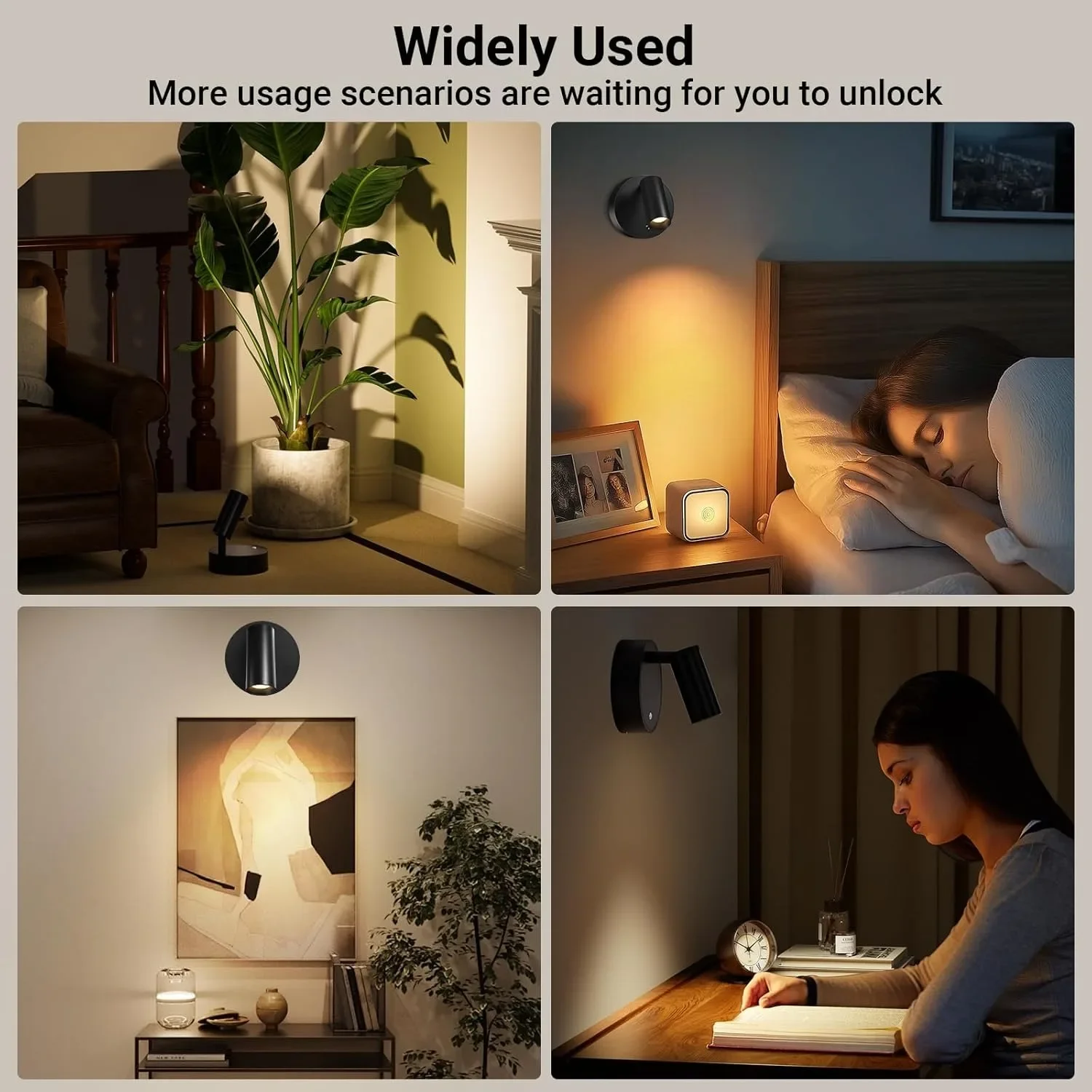 Magnetic Wall Lamp LED Floor Wall Light 2000mAh Rechargeable for Bedroom Live Room Decor No-drill Installation