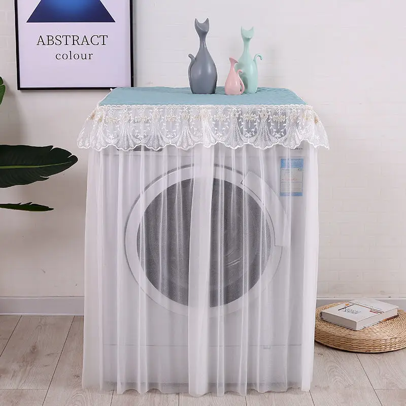 Lace Ruffles Automatic Washing Machine Cover Sunscreen Dust-proof Cases Household Cloth Dryer Roller Washer Protector Decoration