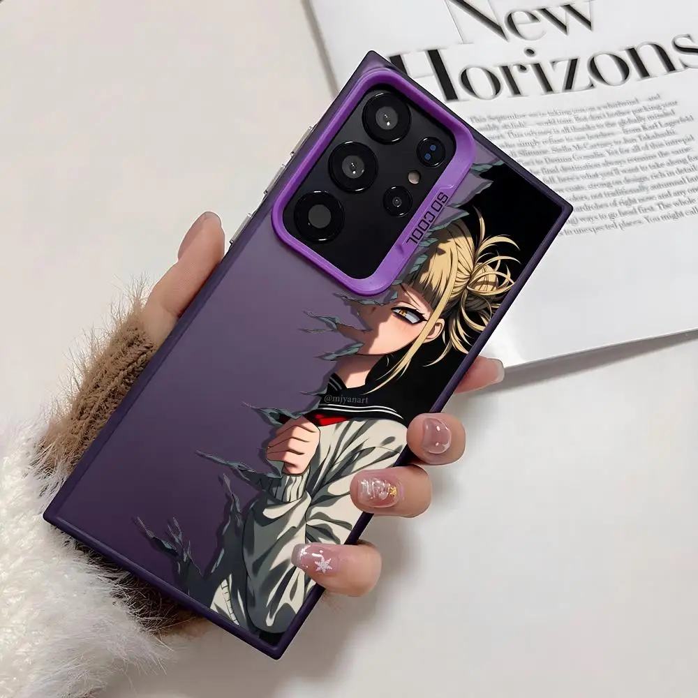 Custodia per telefono Himiko Toga A-Academia Hero per Samsung Galaxy S25 Edge S24 S23 S22 S21 S20 Ultra Funda Custodia per telefono in silicone argento