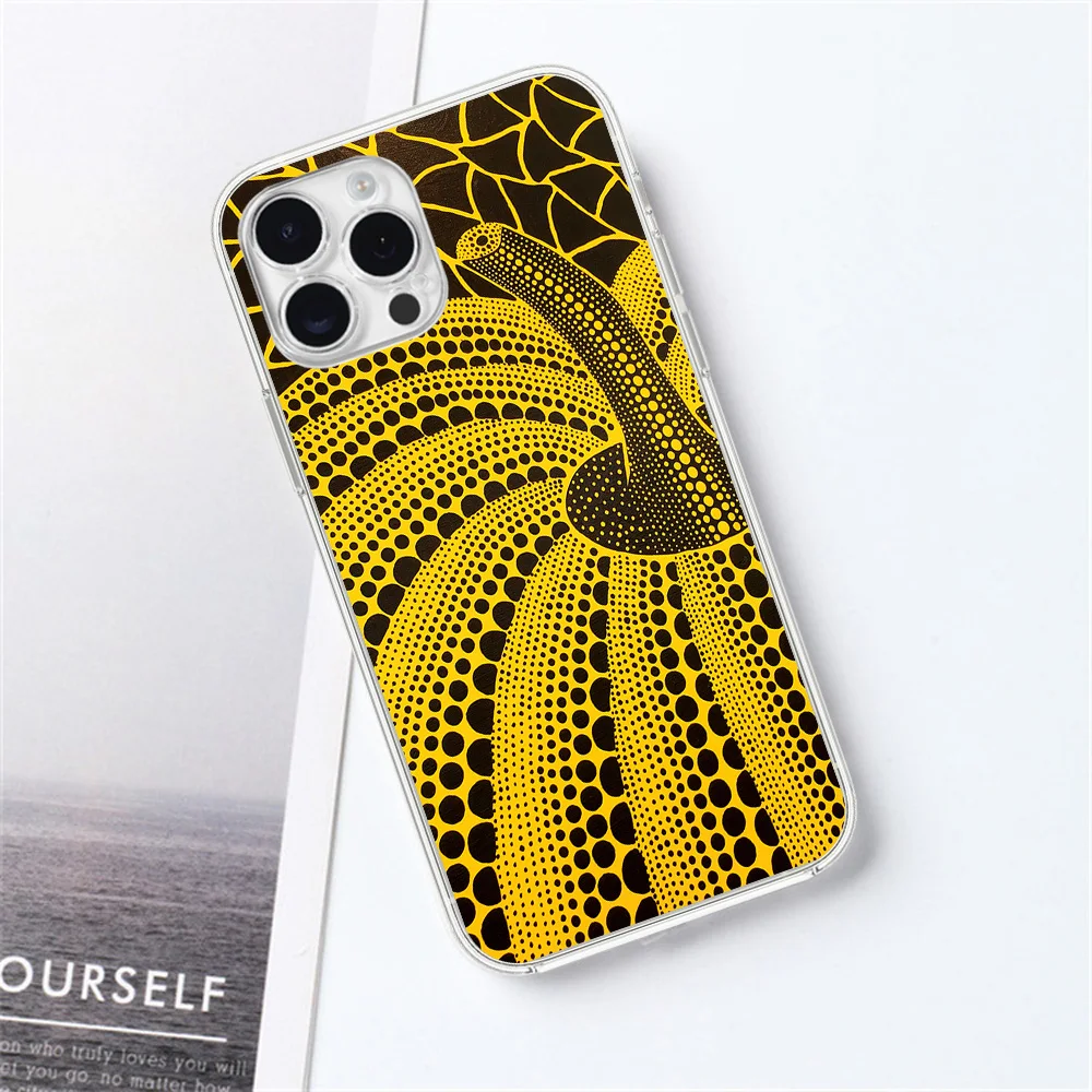 Y-Yayoi K-Kusama A-Art For Samsung Galaxy S23 S22 Ultra Plus Note 20 Ultra10 Plus A71 70 A52 Transparent Phone Case