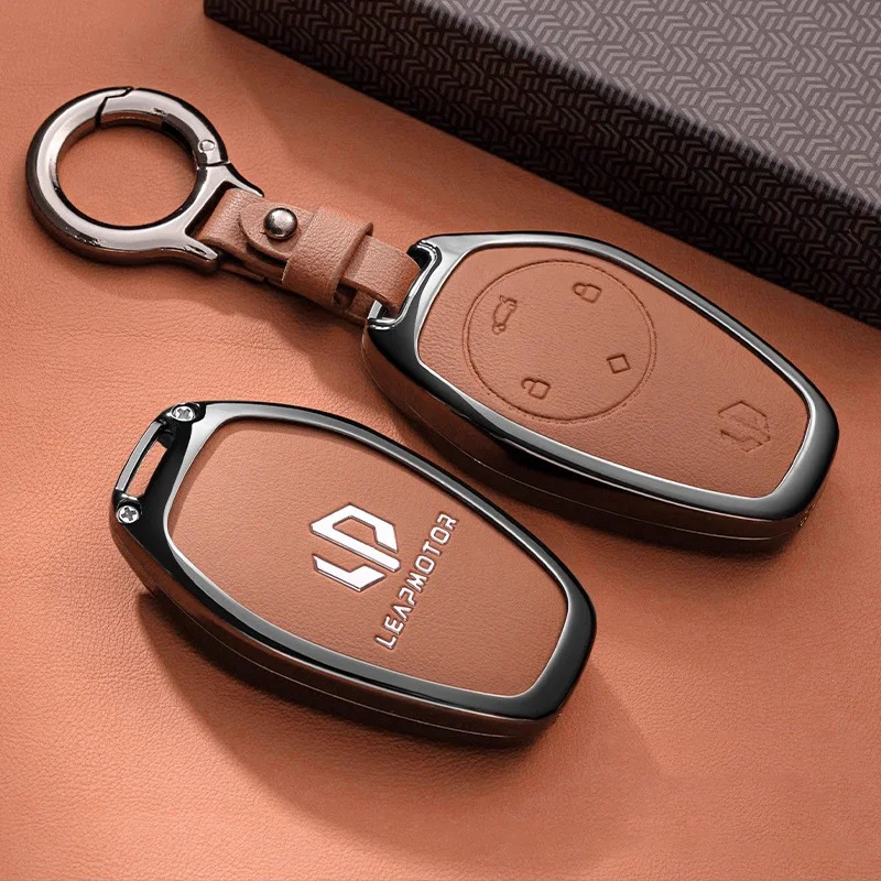 Zinc Alloy Car Key Case Fob for Leapmotor T03 Accessories Leap Motor 2026 Keychain Remote Decoration Cover Shell Housing Ring
