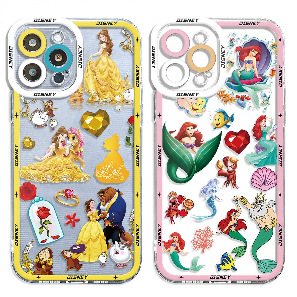 Case for Samsung Galaxy S20FE S21 S23 Ultra S22 Plus S10 Note 20 Ultra 10 Plus Disney Mulan Ariel Pincess Clear Silicone Cover