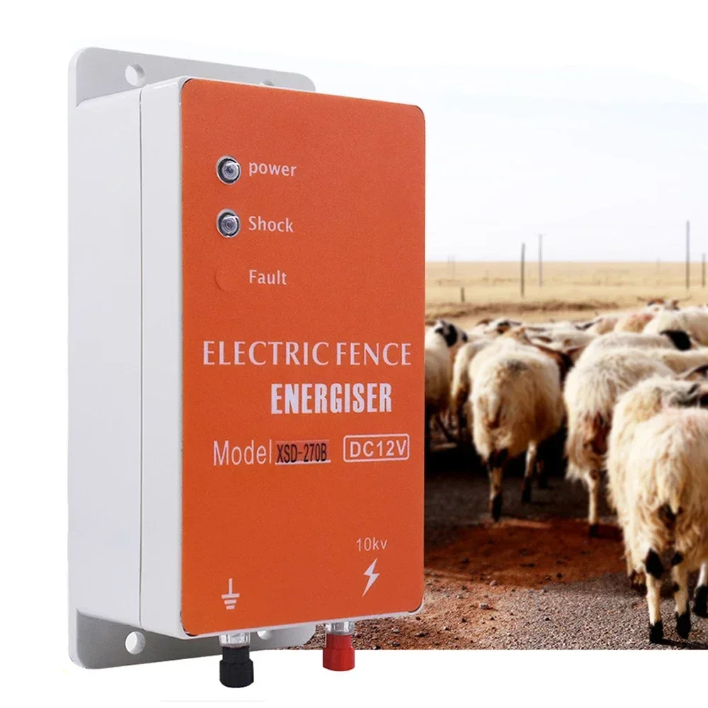 

10KM Electric Fence Solar Energizer Charger Controller High Voltage Horse Cattle Poultry Farm Animal Fence Alarm Livestock Tools