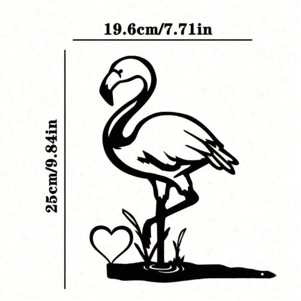Rustic Flamingo Iron Wall Decor, Indoor & Outdoor Ornament