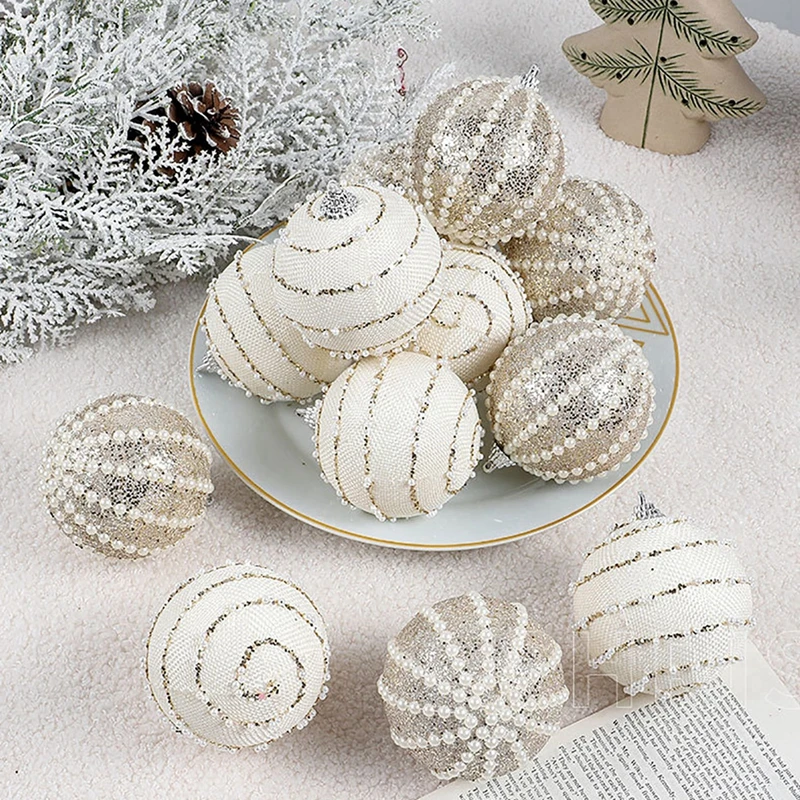 Glitter Foam Tree Balls para o Natal, Xmas Hanging Balls, Ornamentos para Casamento e Holiday Party, 3.15 in, 6 unid, 12 unid