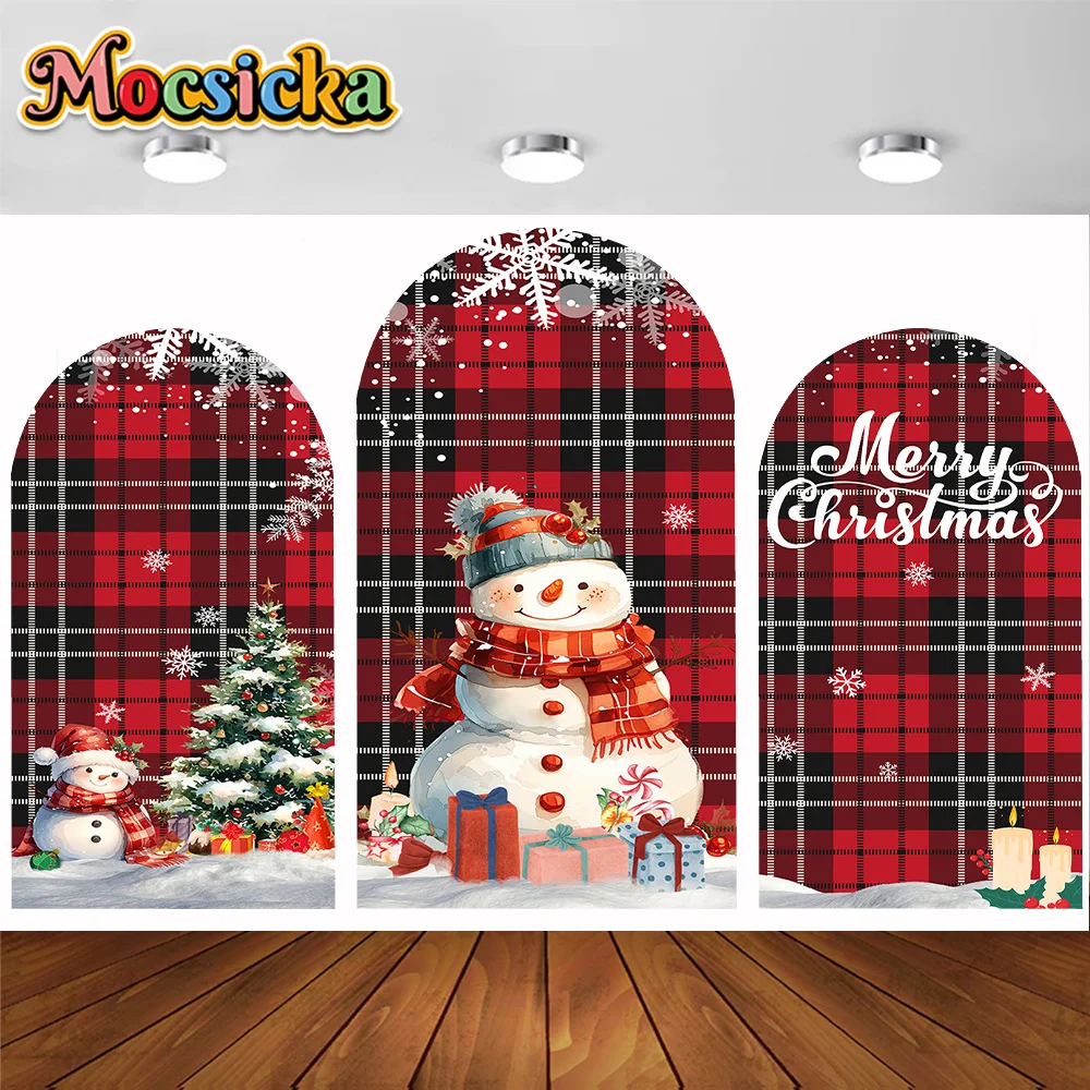 

Christmas Double Sided Arch Cover Photography Background Family Holiday Party Decoration Supplies Happy New Year Backdrops