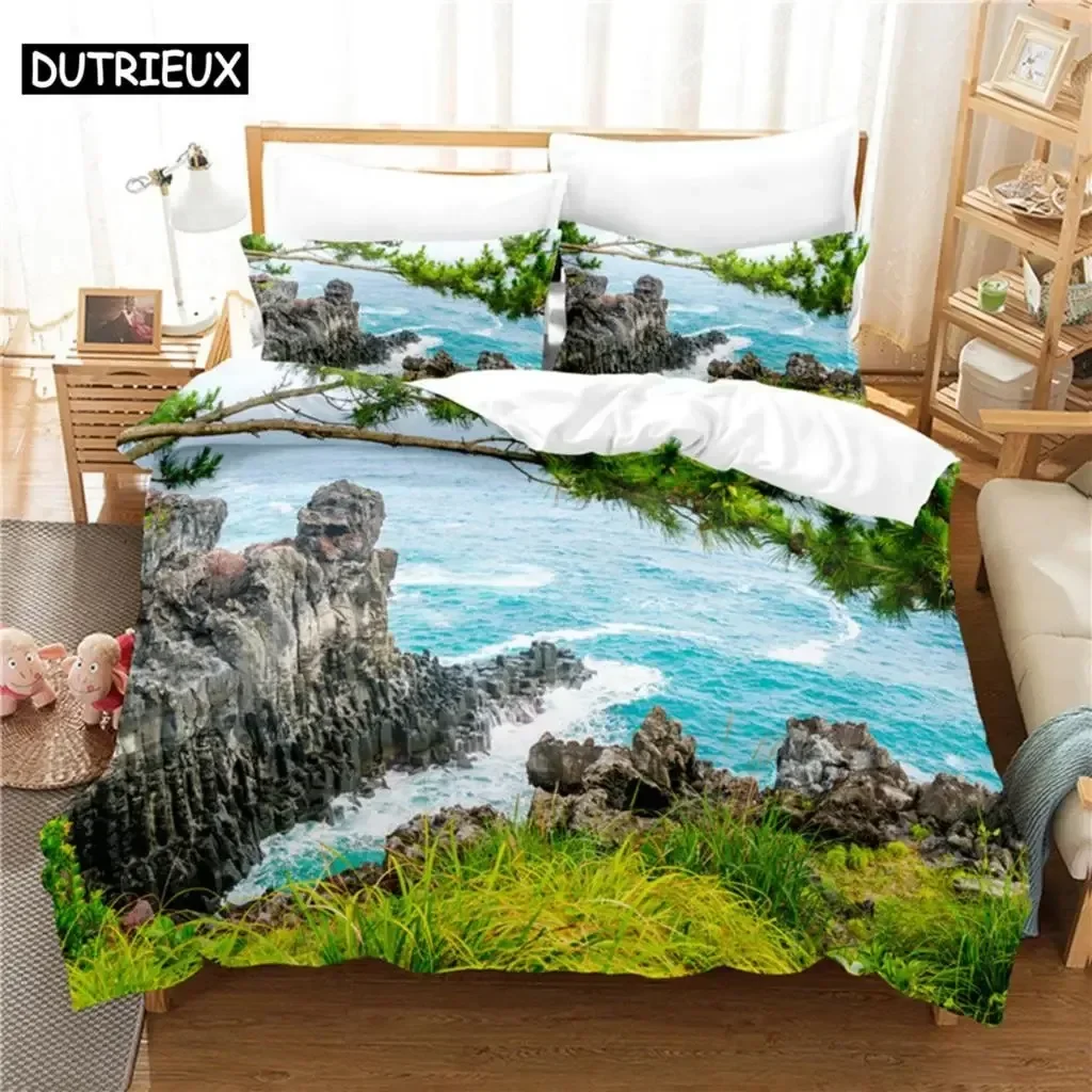 

New 3D Print Beautiful Seaside Comfortable Duvet Quilt Cover Pillowcase Bedding Set Children Bedroom Decoration Home Textile
