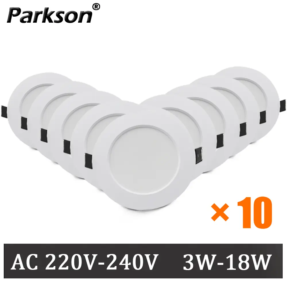 10 pacote led downlight 220v recesso teto redondo dowm luz quarto interior sala de estar para decoração casa iluminação led spot lâmpada