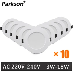 10 sztuk/partia LED oprawy typu Downlight 220V z wbudowaną okrągłą lampą sufitową do sypialni wewnętrzny salon do wystroju domu oświetlenie LED lampa punktowa