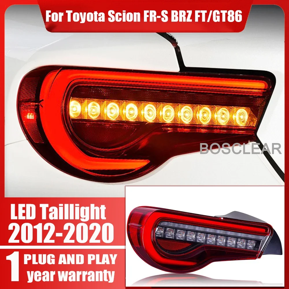 1 Pair Car Taillights For TOYOTA SUBARU BRZ 86 GT86 2012-2020 Daytime Running Dynamic Turn Signal Brake Reverse LED Tail Lamps