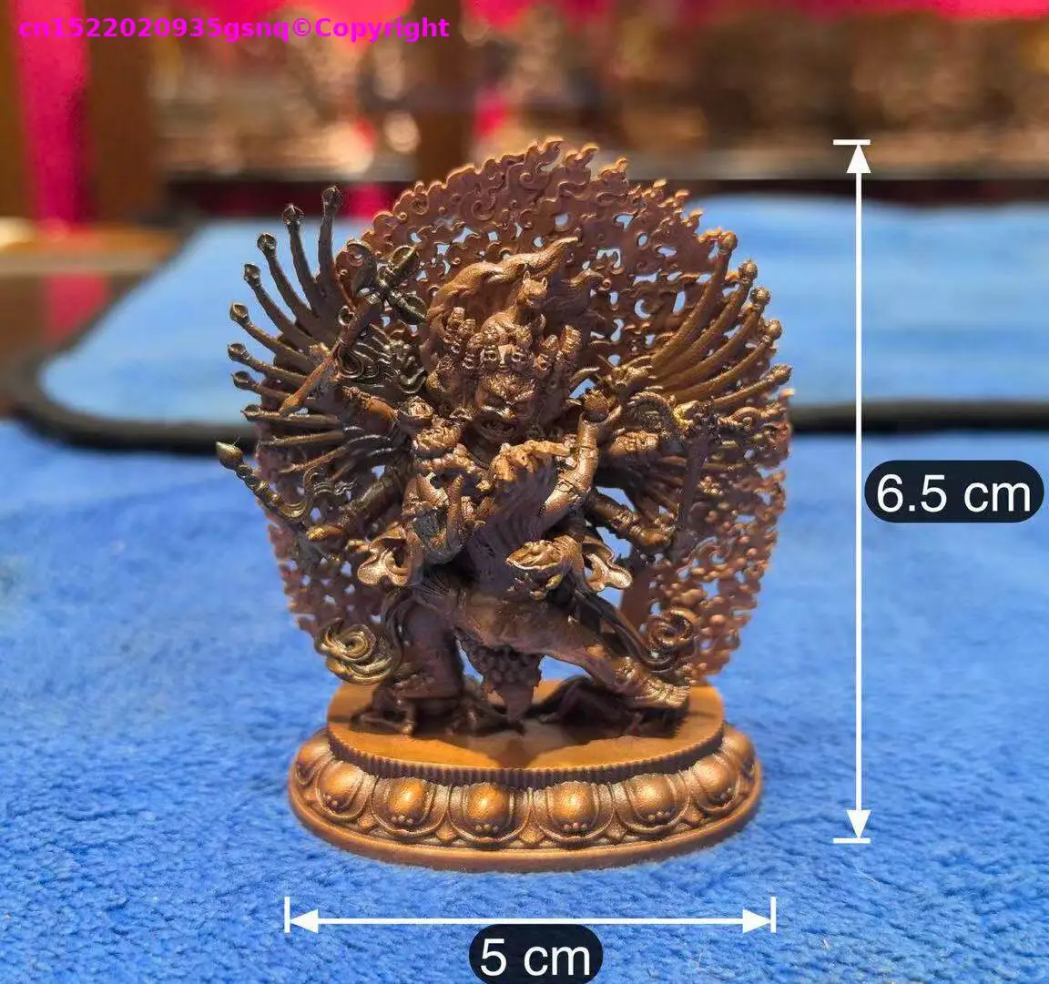 Exquisite Small copper carving Wisdom Buddha statue Yab-Yum Horse-headed Hayagriva Buddhist altar tibetan family worship